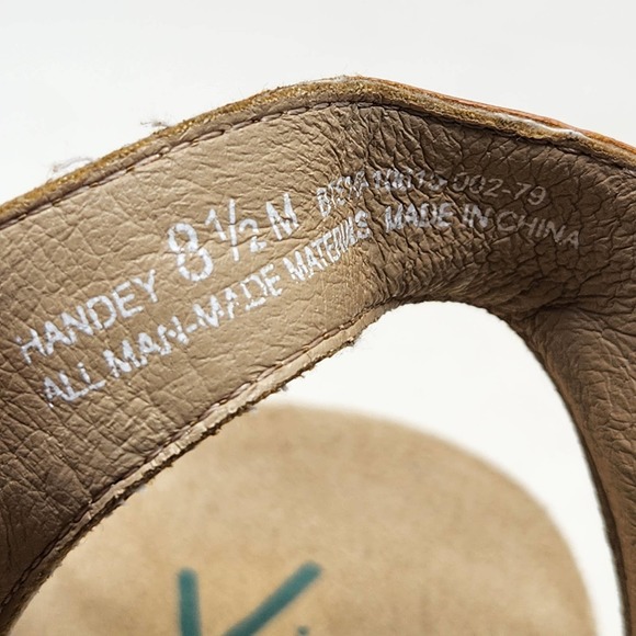 Yuu Handey Tan Wedge Slingback Sandals Womens 8.5 M Memory Foam Ankle Strap - Picture 7 of 10